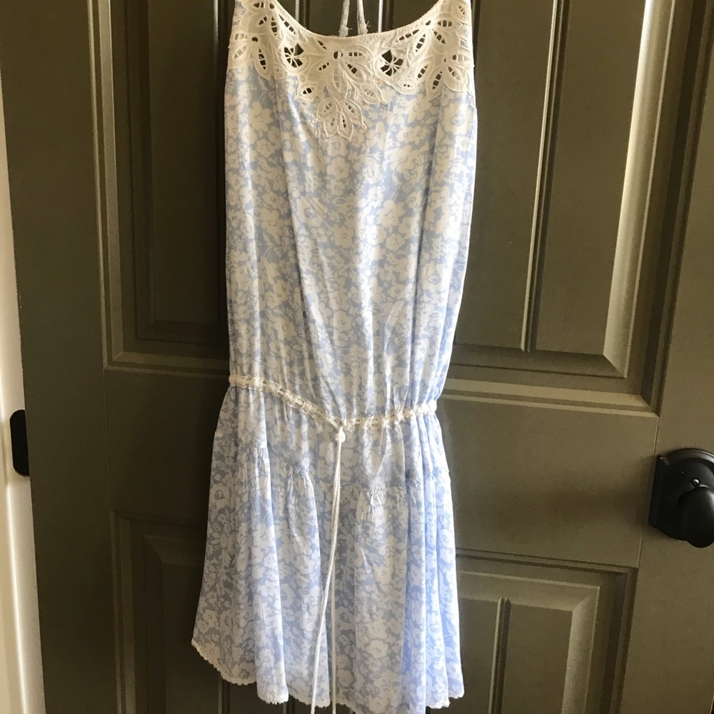 Blue and white sun dress